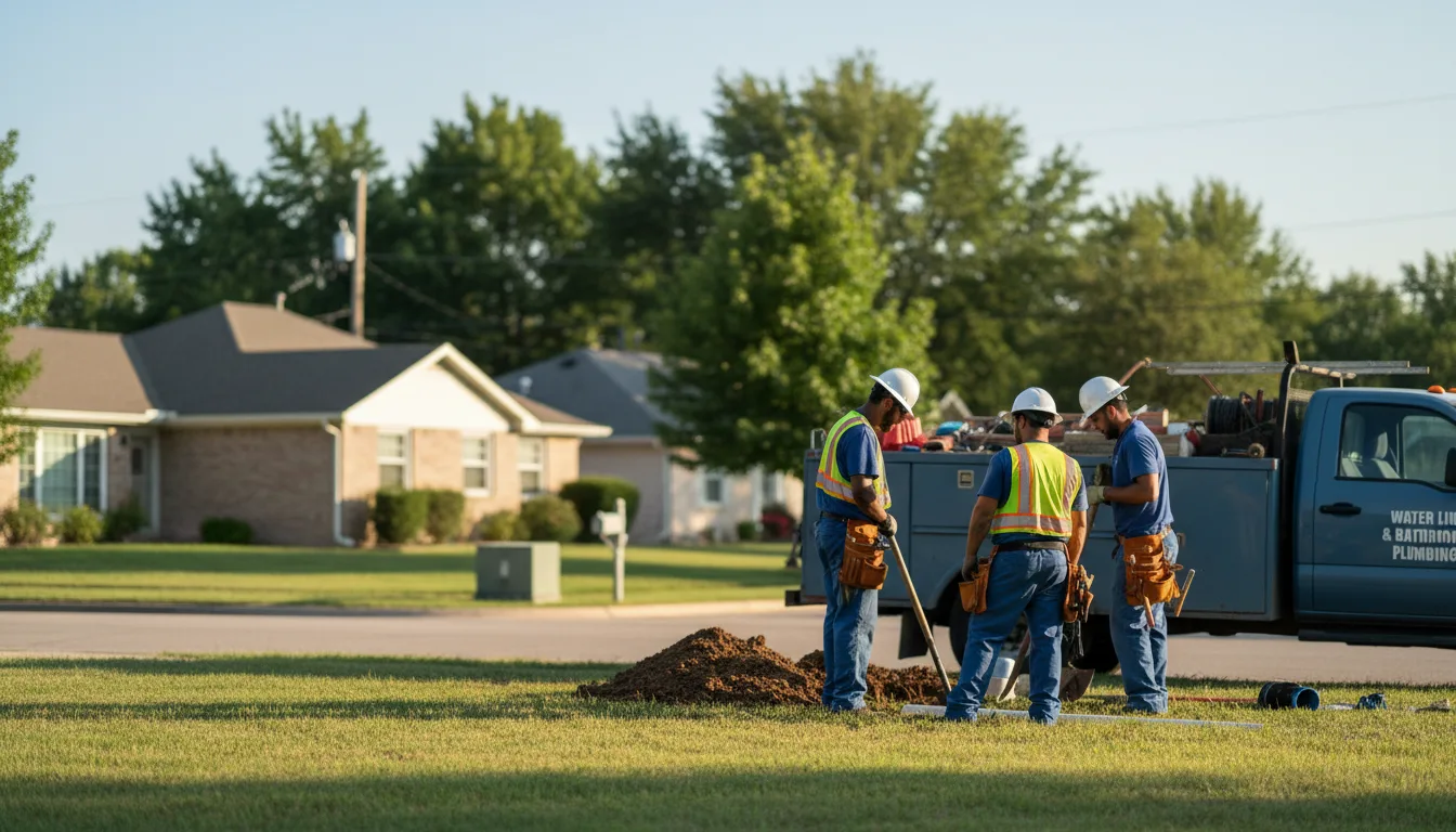 Residential water line and bathroom plumbing service in Farnsworth, TX